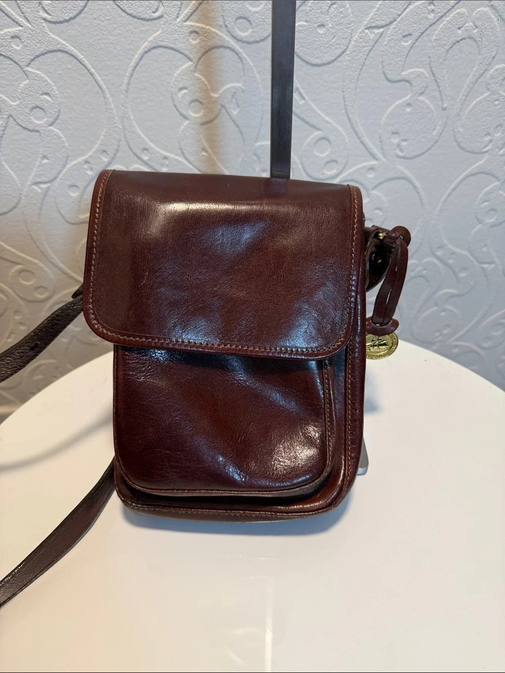 Vintage Brahmin Dark Brown Leather Crossbody Bag - Picture 2 of 15